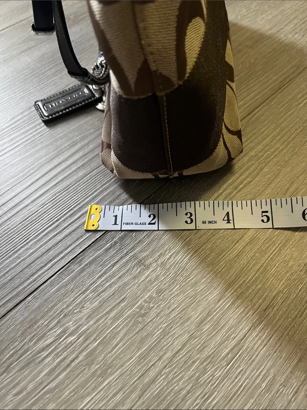 Coach Brown Signature Canvas Tote with Coin Pouch
